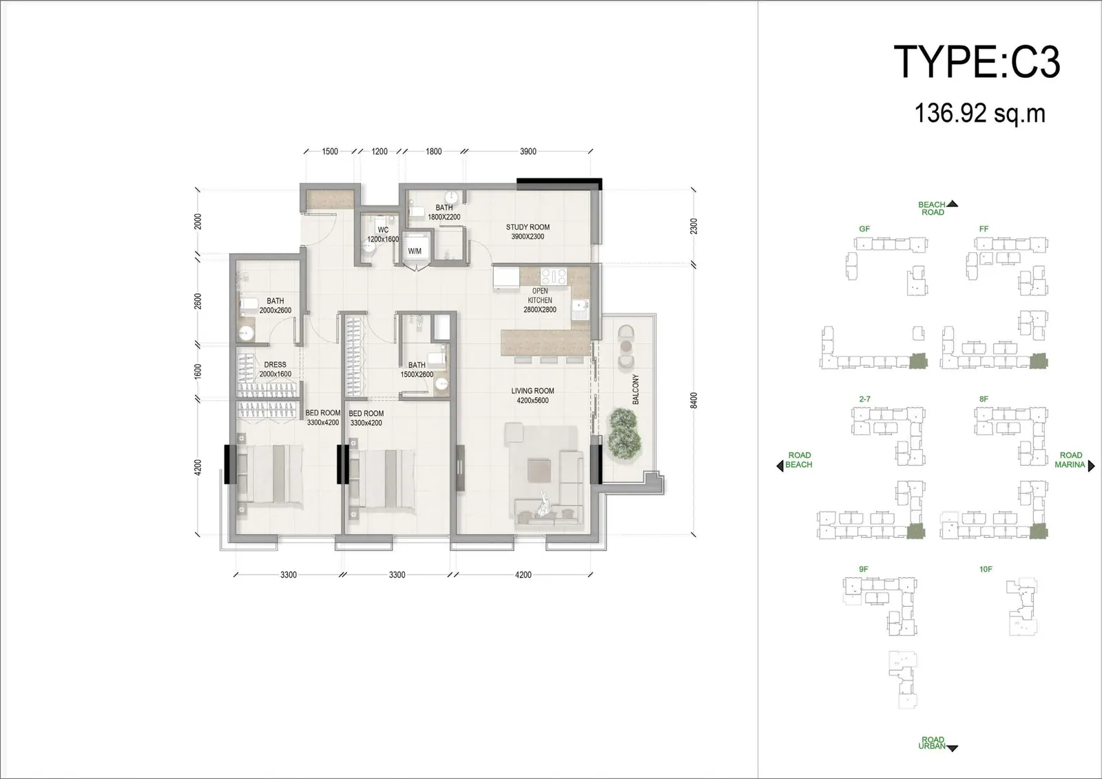 Wohnung, 2 Schlafzimmer – Sky Park Al Mouj – Foto 2